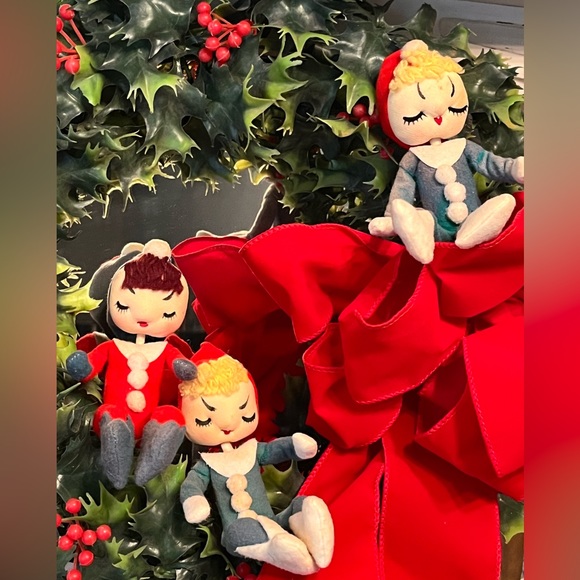 Vintage 1950’s Japan Set 3 Trio Stockinette Pixie Elf Christmas Kneehuggers - Picture 12 of 12